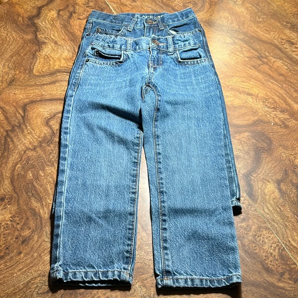 Place straight leg boys blue Jeans w/ expander’s (2 pair) size 4